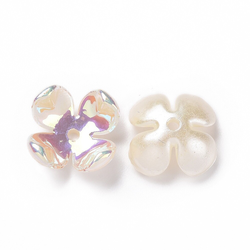 500x Opaque Acrylic Pearl Flower Spacer Bead Caps End for DIY Jewelry Making