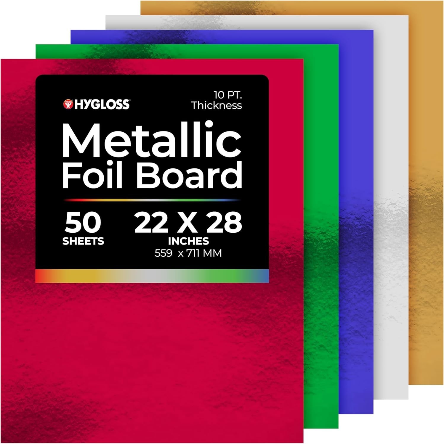 Sturdy 10 pt. Foil Paper – 50 Sheets – Craft Supplies