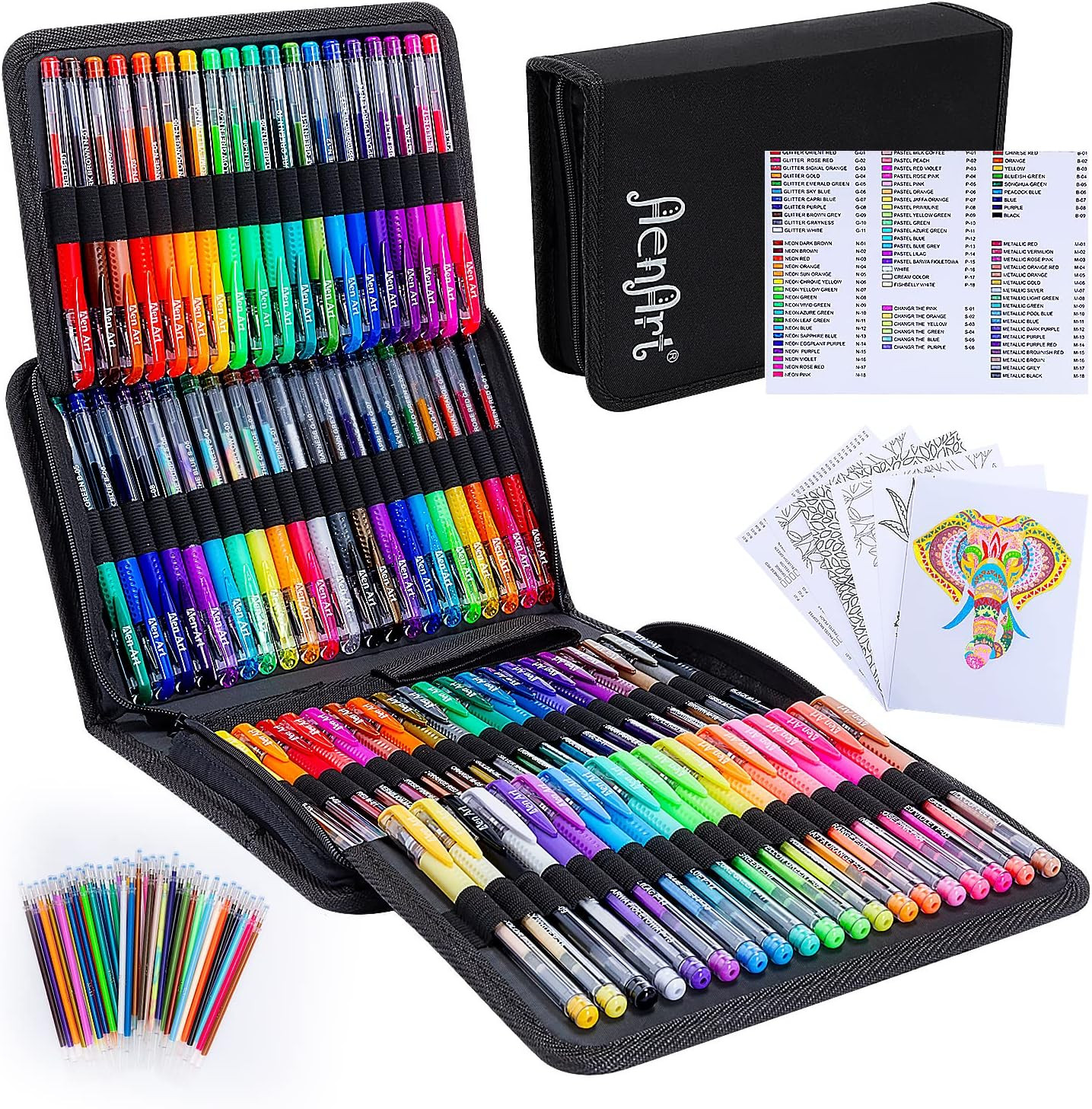 Gel Pens for Adult Coloring Books, 160 Pack Artist Colored Gel Pen