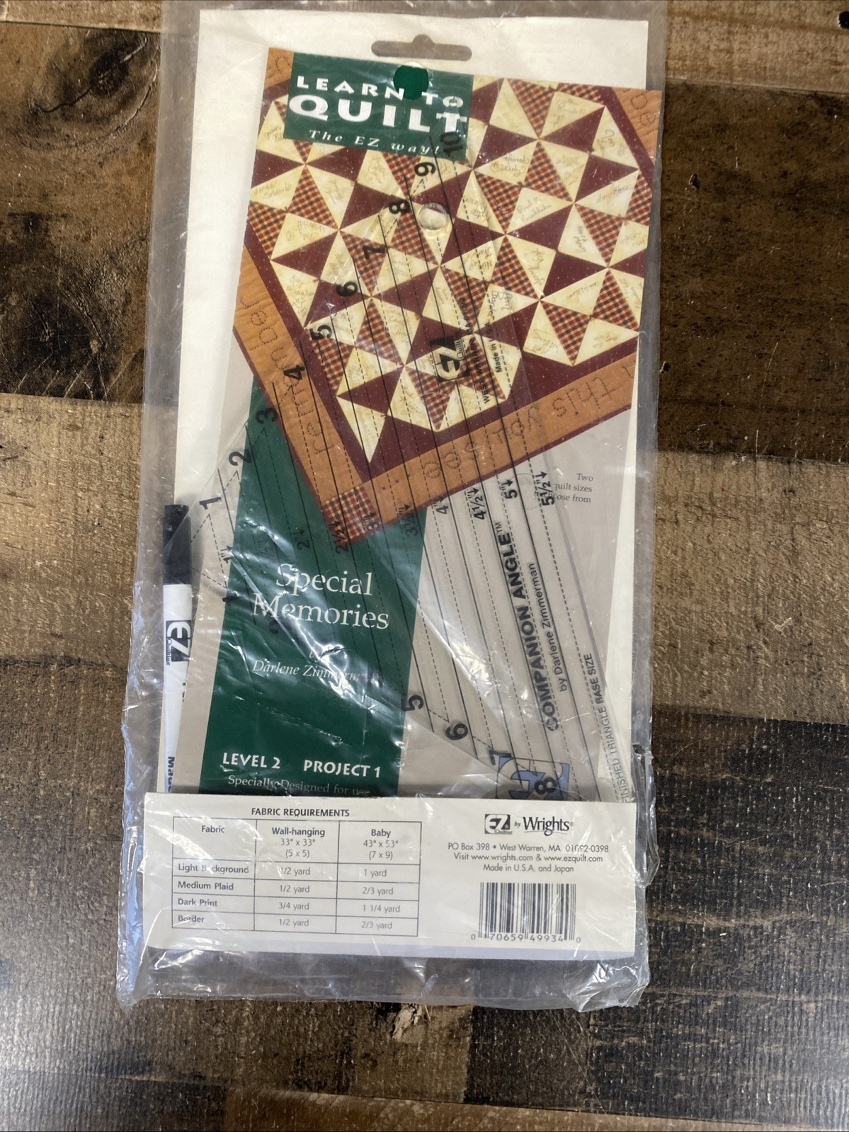EZ QUILTING #882697 Special Memories Set Quilting Ruler New