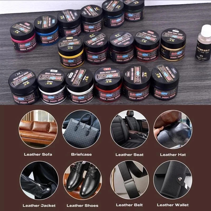 50g Leather Dye Pigment Liquid Repair Paint for Car Seats Bags Shoes Sneakers