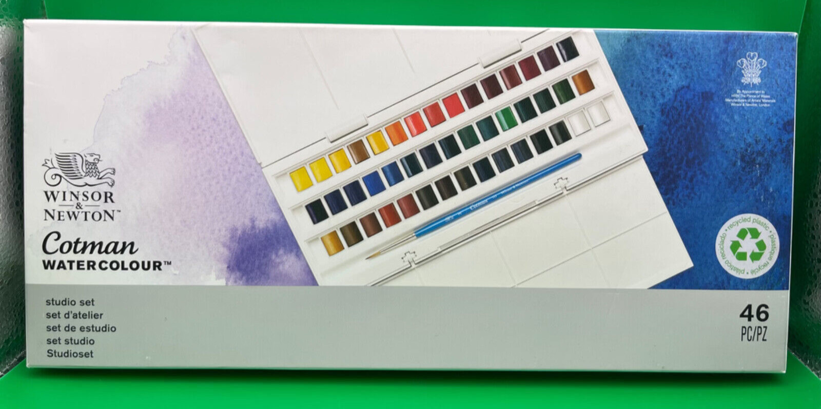 Cotman Watercolor Paint Set, Studio Set, 45 Half Pans w/ Brush