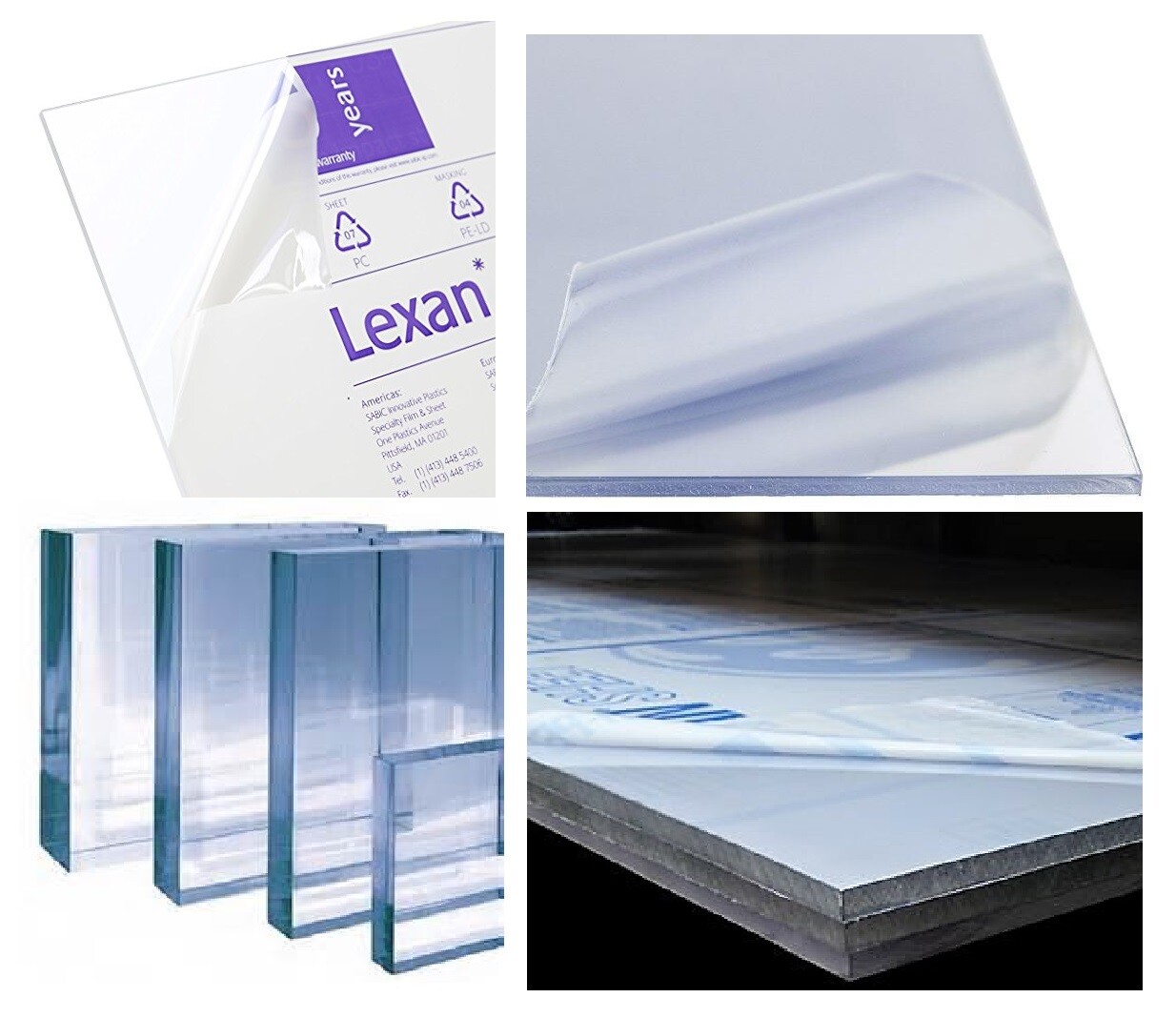 Lexan Polycarbonate 9034 Clear Plastic Unbreakable Film-Masked Replacement Sheet