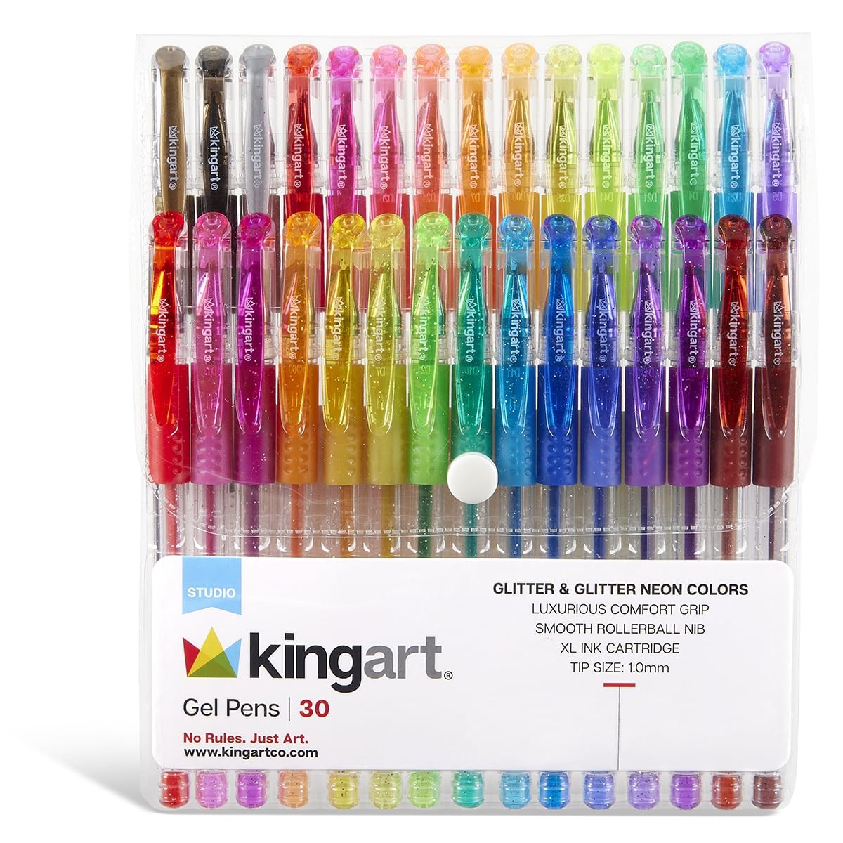 30 Count Glitter Gel Pens Set Assorted Colors Smooth Writing Non Toxic