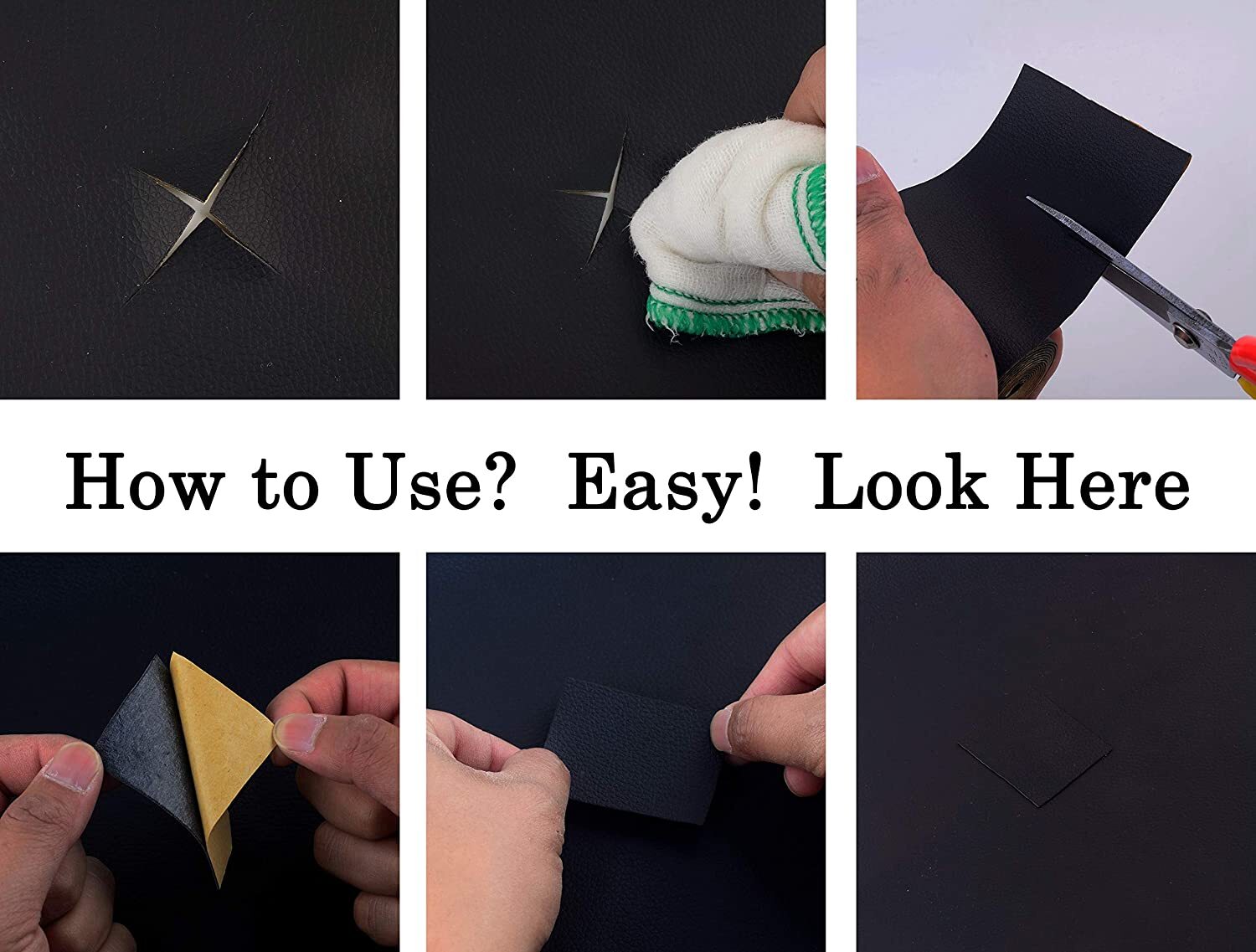 Self Adhesive Vinyl Faux Leather Fabric Repair Patch Kit 54″ for Car seat Sofas