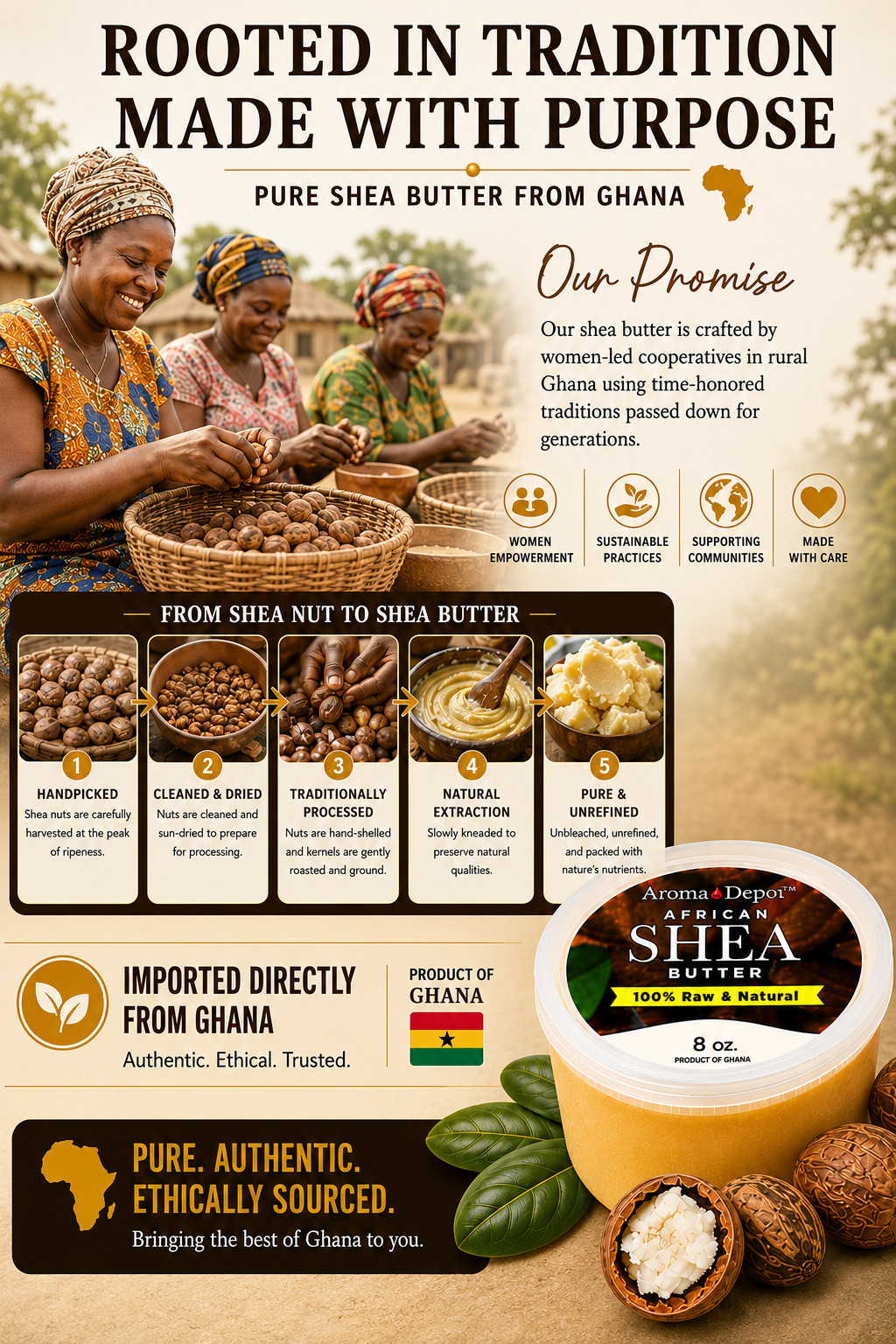 Wholesale 8 oz. African Shea Butter Bulk 100% Pure Raw Unrefined Deli Containers
