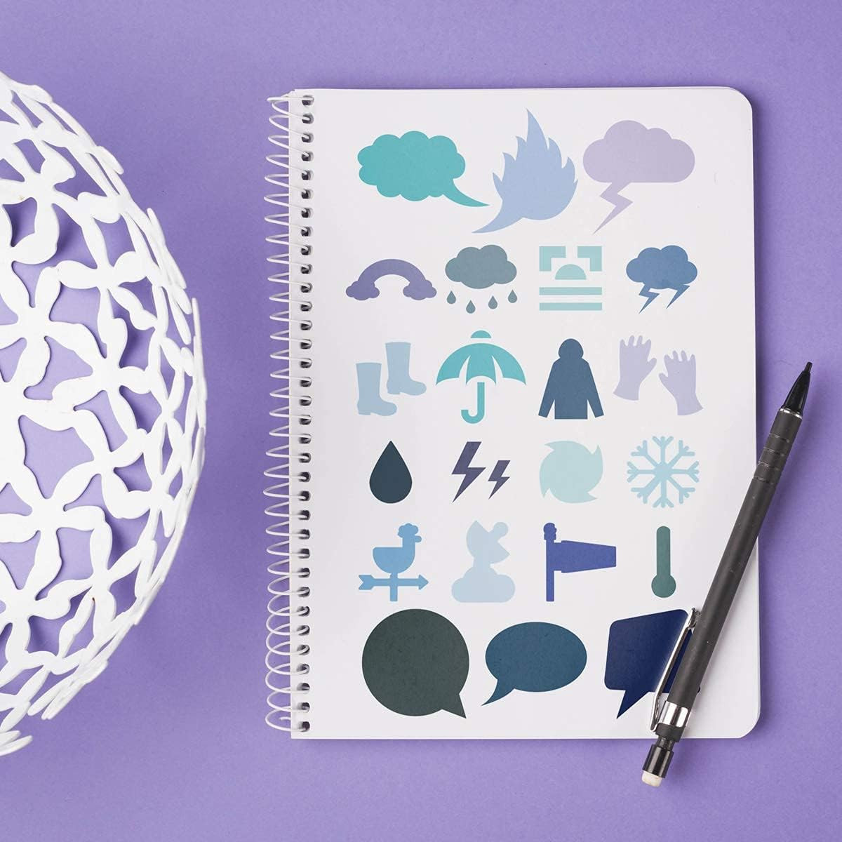 Stencil Drawing Kit for Kids, 25 Pcs Plastic Drawing Stencils with 400+ Shapes,