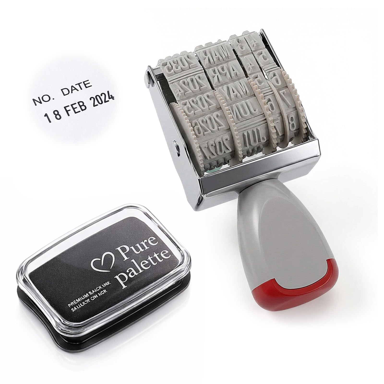 2Pcs Roller Date Stamp, Small Adjustable Inking Date Stamper, Dates Stamper I…