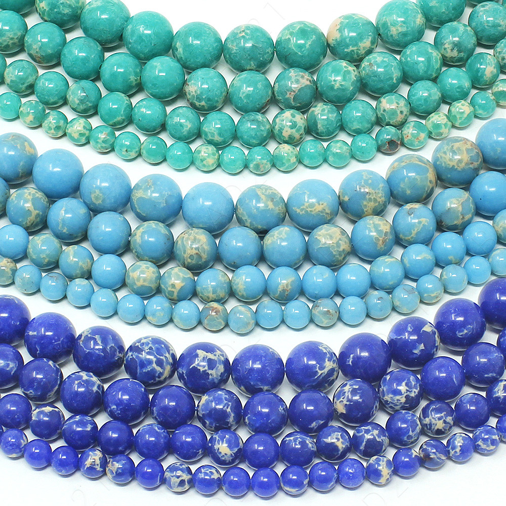Natural Imperial Jasper Beads Sea Sediment Gemstone Round 6mm 8mm 10mm 12mm