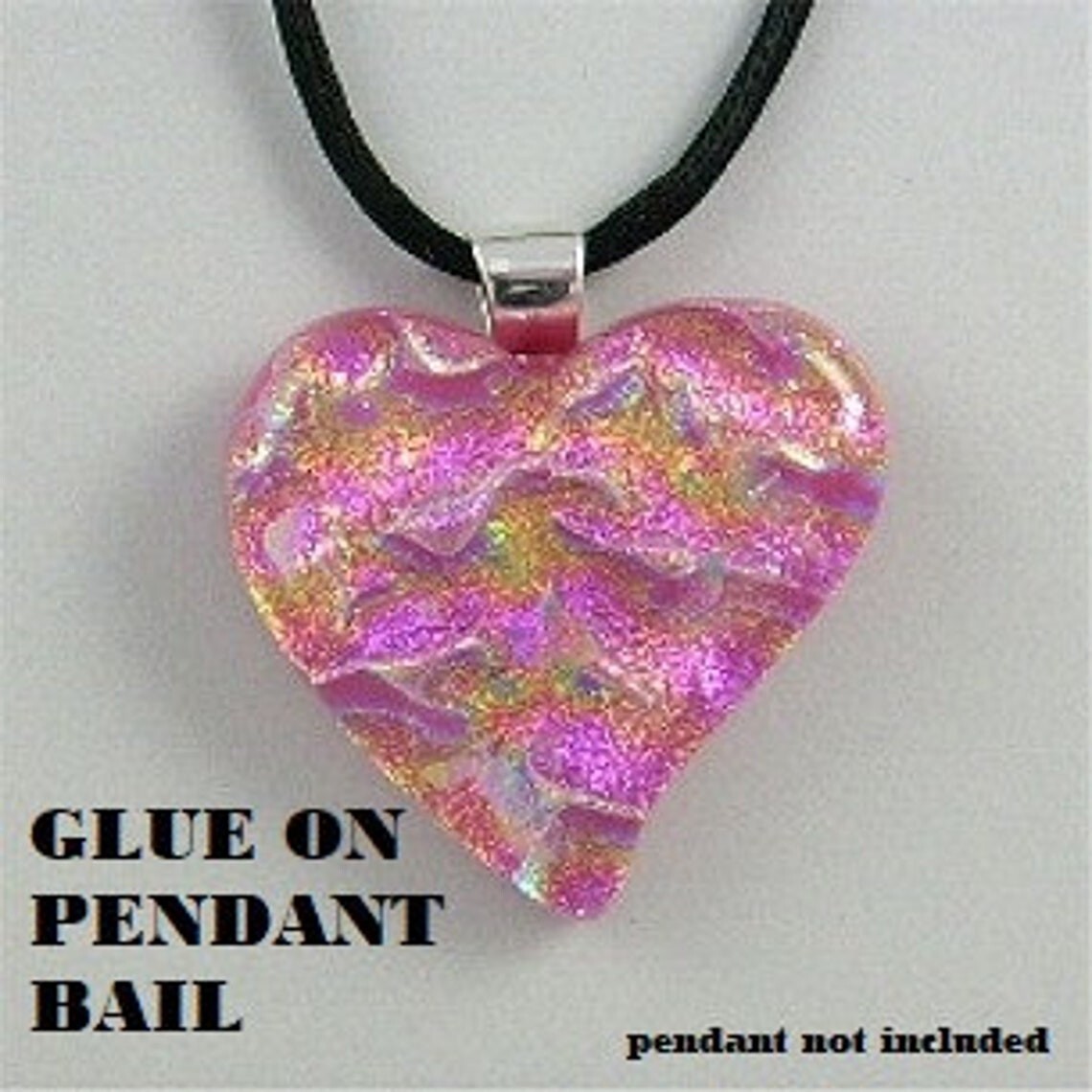 Sterling Silver Glue On Pendant Bail 6mm x 15mm .925 Highly Polished