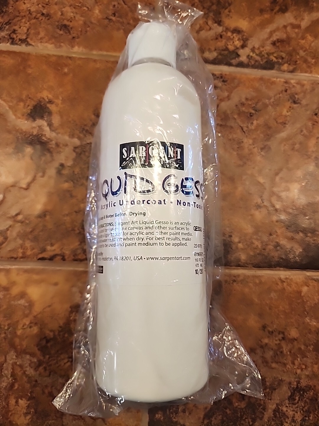 16-Ounce Gesso Non-Toxic Water Resistant Acid Free Great Surface Primer Whi