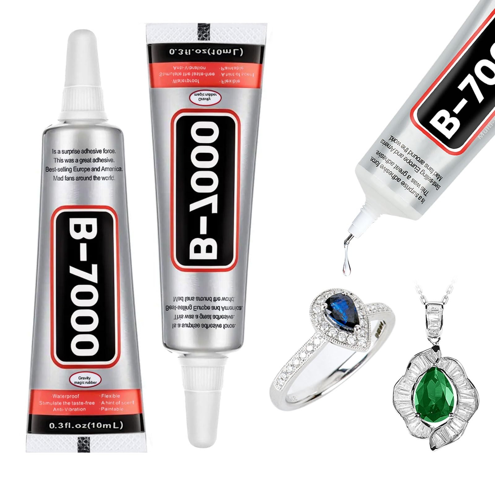 Jewelry Glue for Metal and Stone: 2PCS 10ML 0.3fl.oz Bead Adhesive for Making…