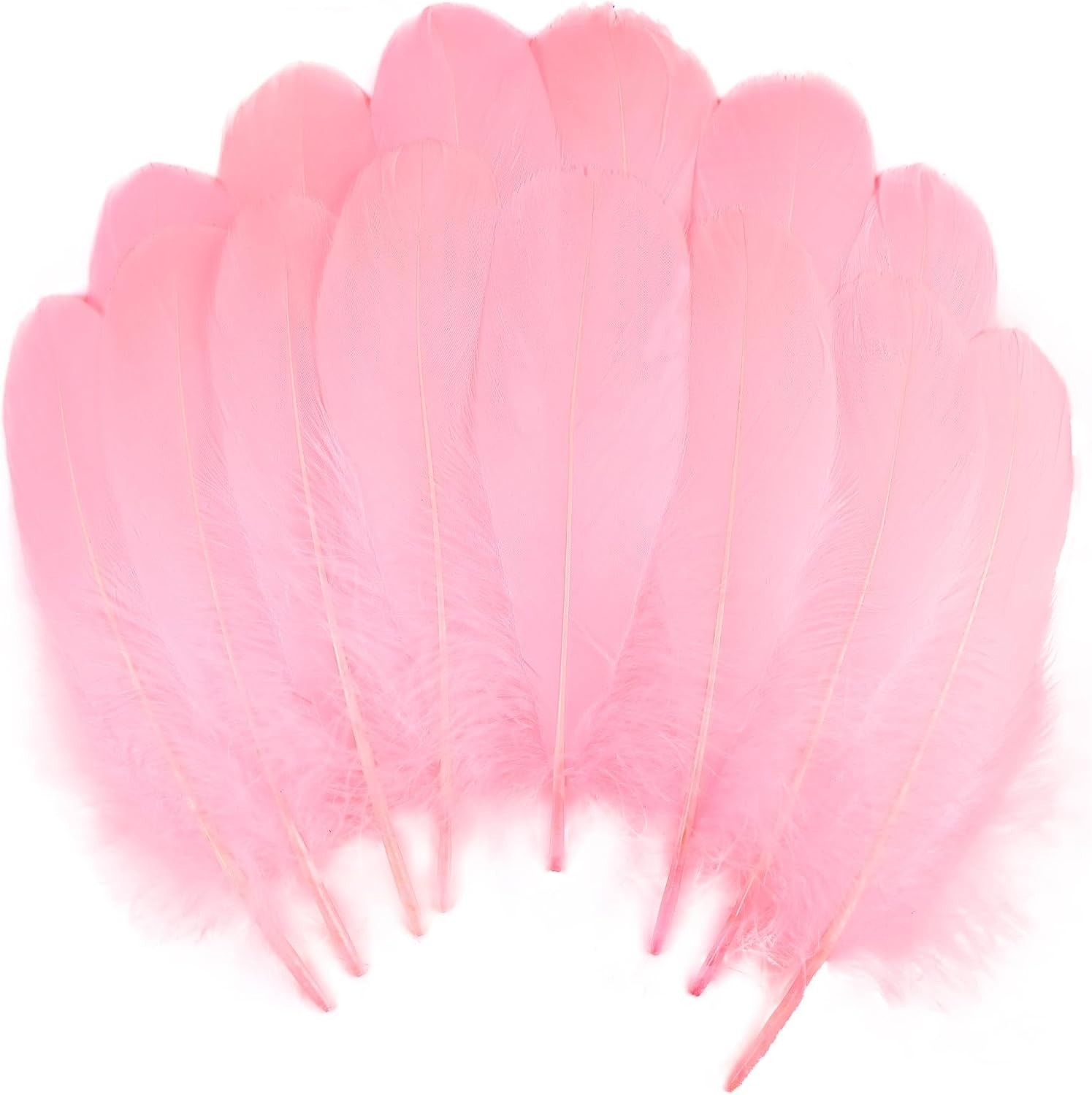 100% Cruelty-Free Pink Goose Feathers 6-8 inch for Romantic Decor & Crafts