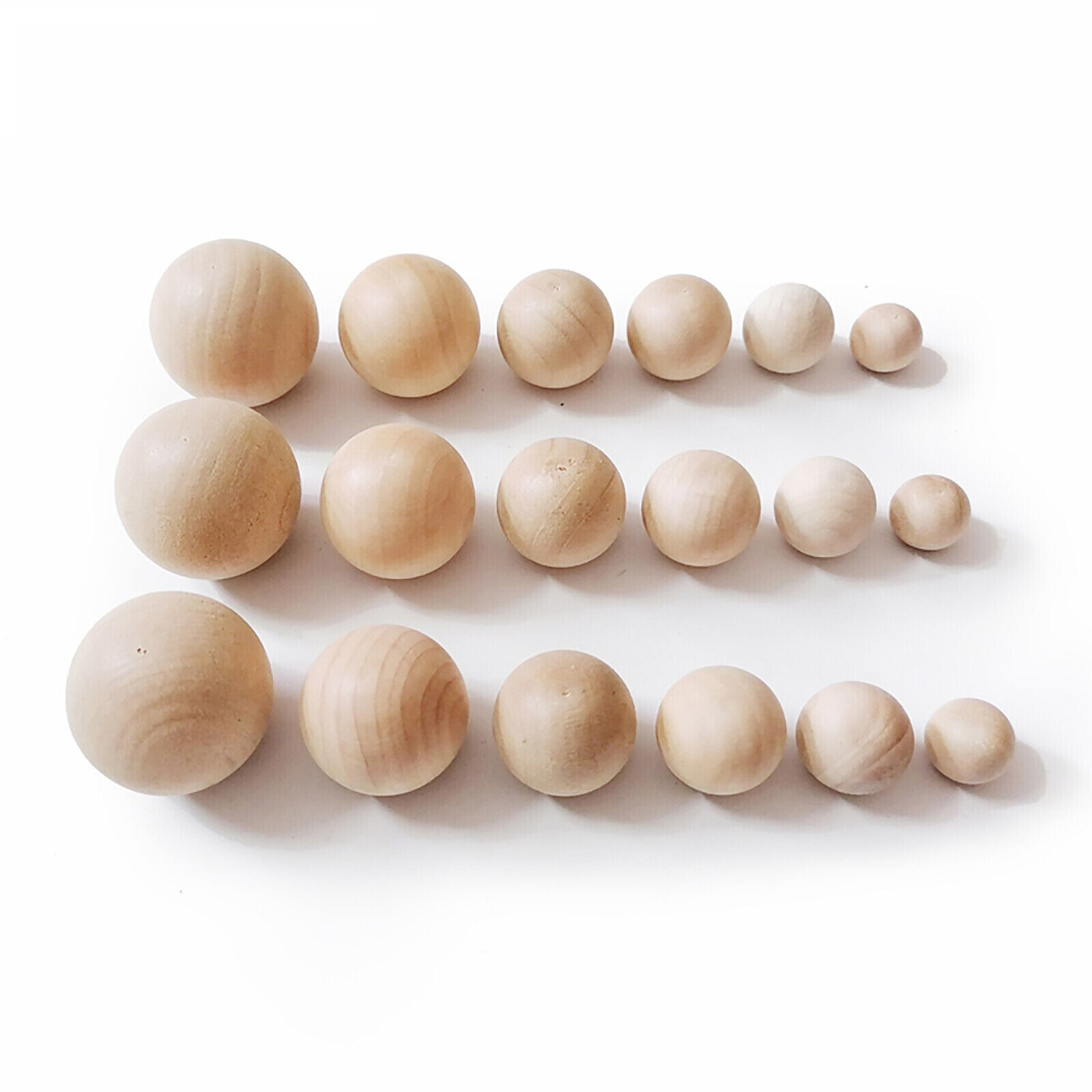 Wooden Balls Natural Craft Wood Ball Sphere Round Dia 6-8-10-12-15-18-20-90mm