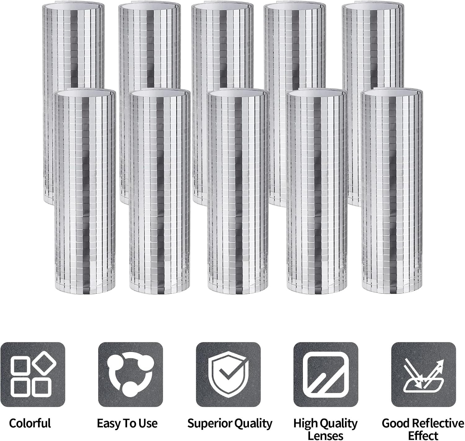 18000 PCS 5 X 5 Mm Mini Square Disco Tiles Silver | Self-Adhesive Mirror Mosaic