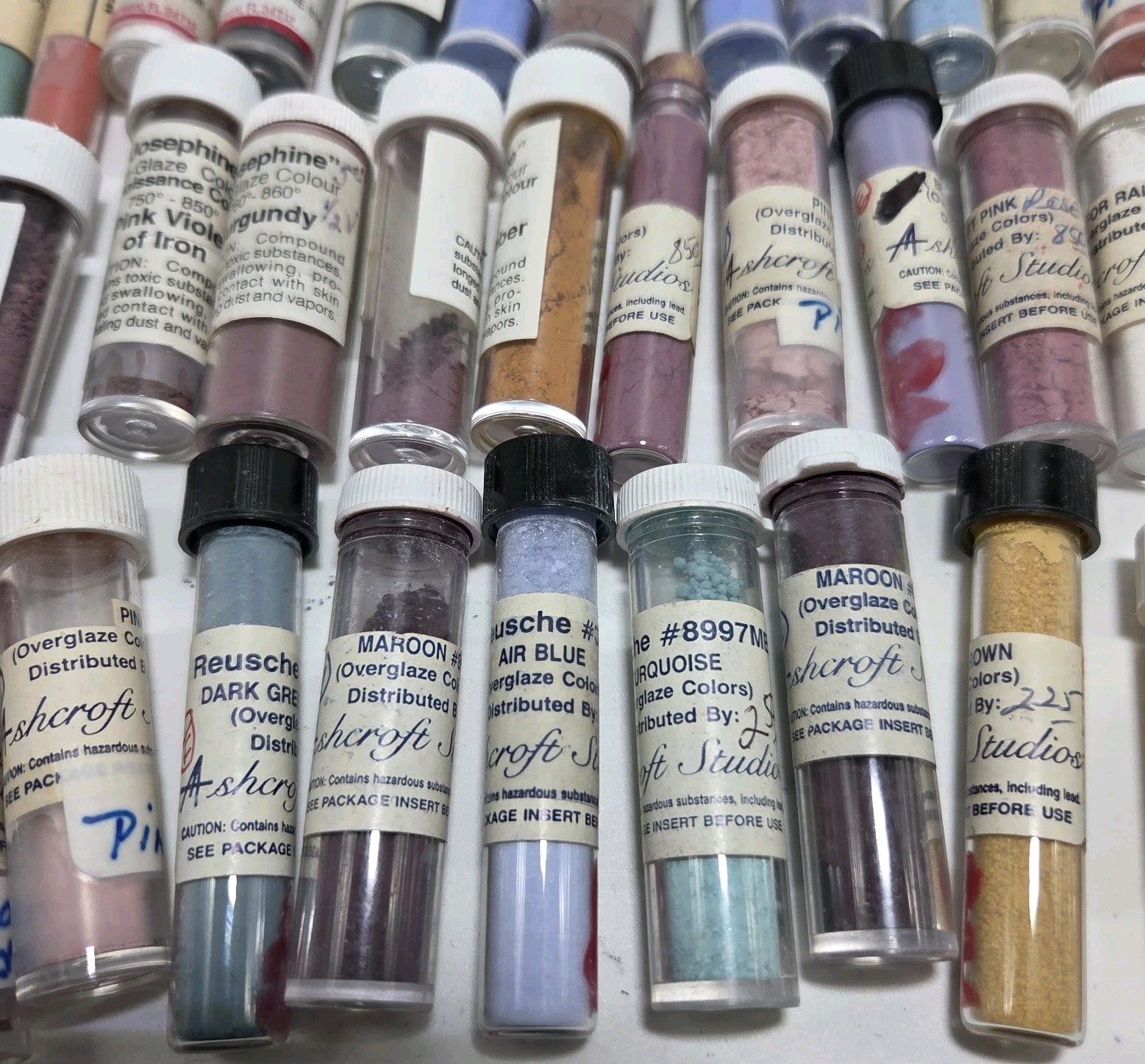 VTG Lot Of 36 China Paint Porcelain Dry Powder Various Manufacturers Ashcroft