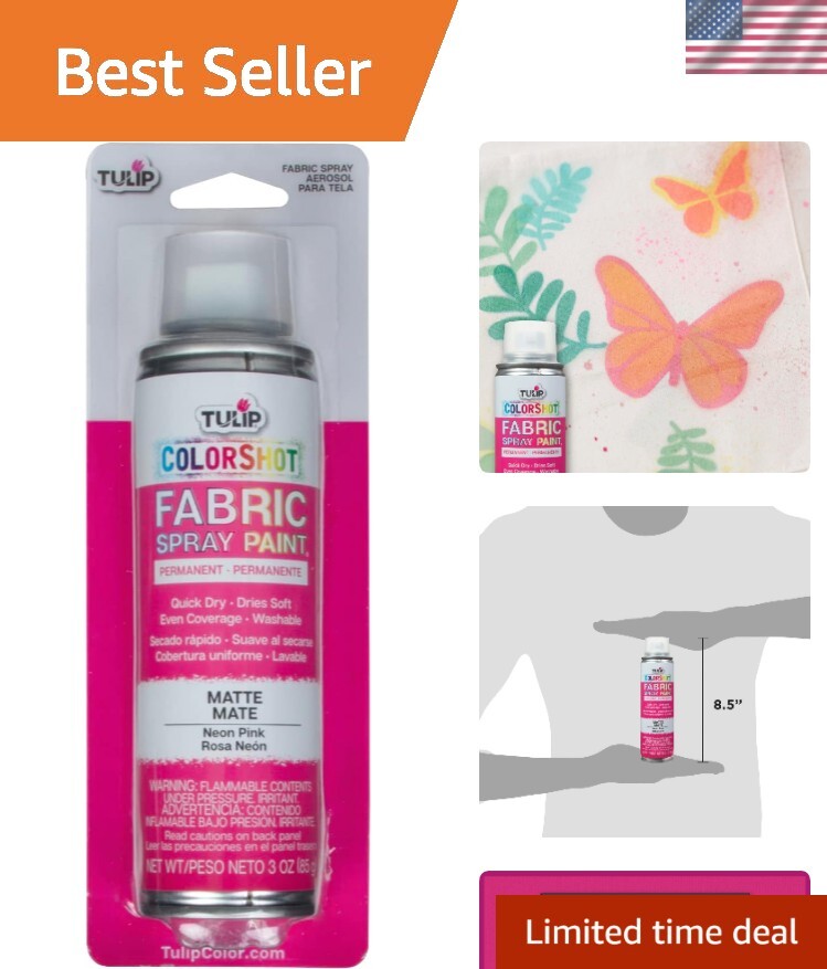 Vibrant Neon Pink Fabric Spray Paint – 3 oz Washable Aerosol for DIY