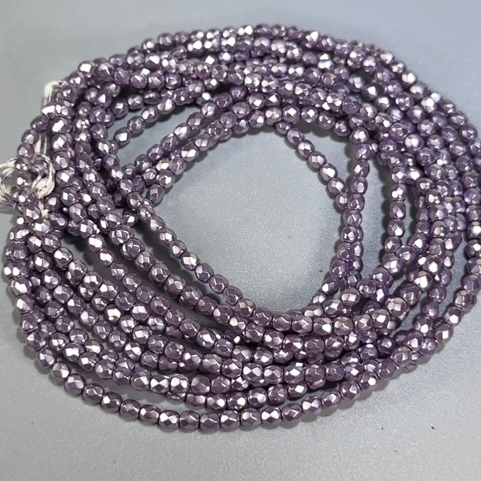 Tanzanite Carmen Pearl Czech Fire Polished Round Faceted Glass Beads 4mm 120pcs