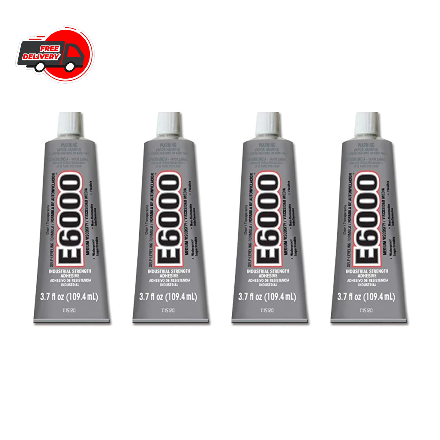 E6000 Multipurpose Adhesive 6 Pack Clear 3.7 Oz Industrial Strength Glue