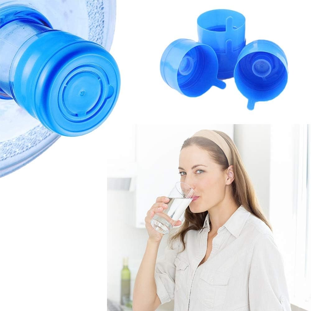 30 Pack Non Spill Caps,Reusable 55mm 3 and 5 Gallon Water Bottle Snap On Cap