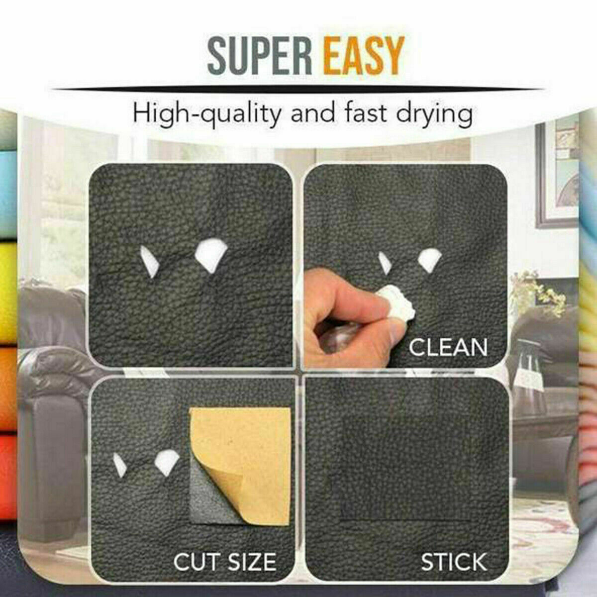 Self-Adhesive Leather Repair Patch Stick On Sofa Jacket Or Repairing Furniture