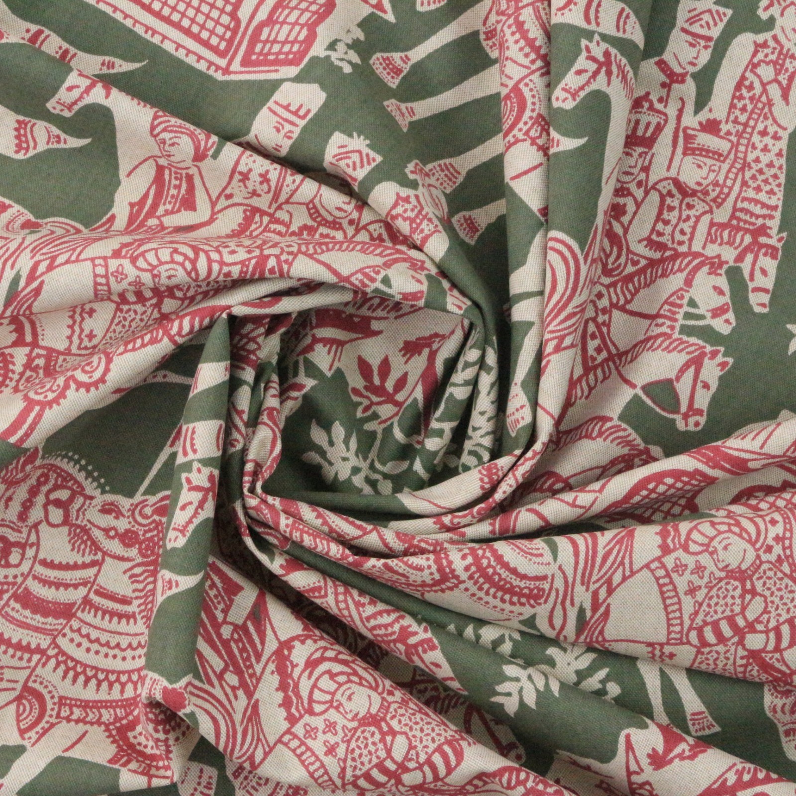 P KAUFMANN MEDINA MAGIC VIRIDIAN MIDDLE EASTERN HORSE KINGS FABRIC BY YARD 54″W