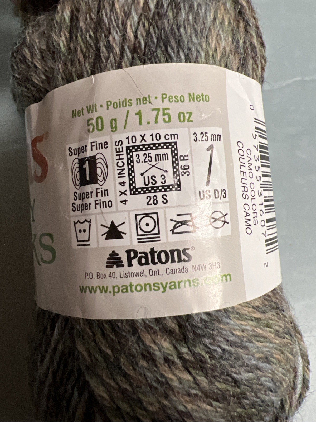 Patons Kroy Socks FX Sock Yarn Skein Super Fine 4 Ply Camo Colors 243457 ￼