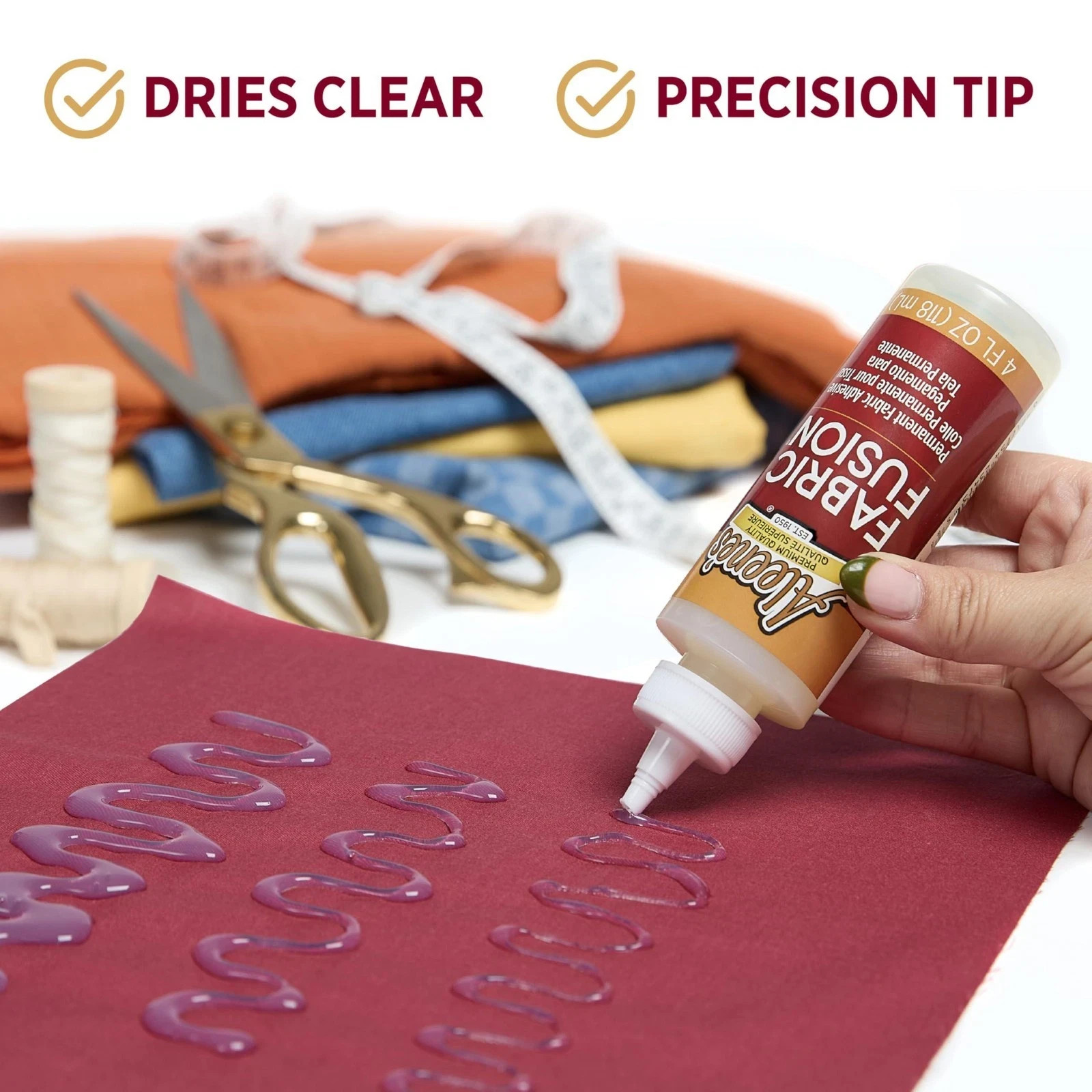 Aleene’s Fabric Fusion Glue 4 oz – Permanent Washable No Sew Fabric Adhesive New