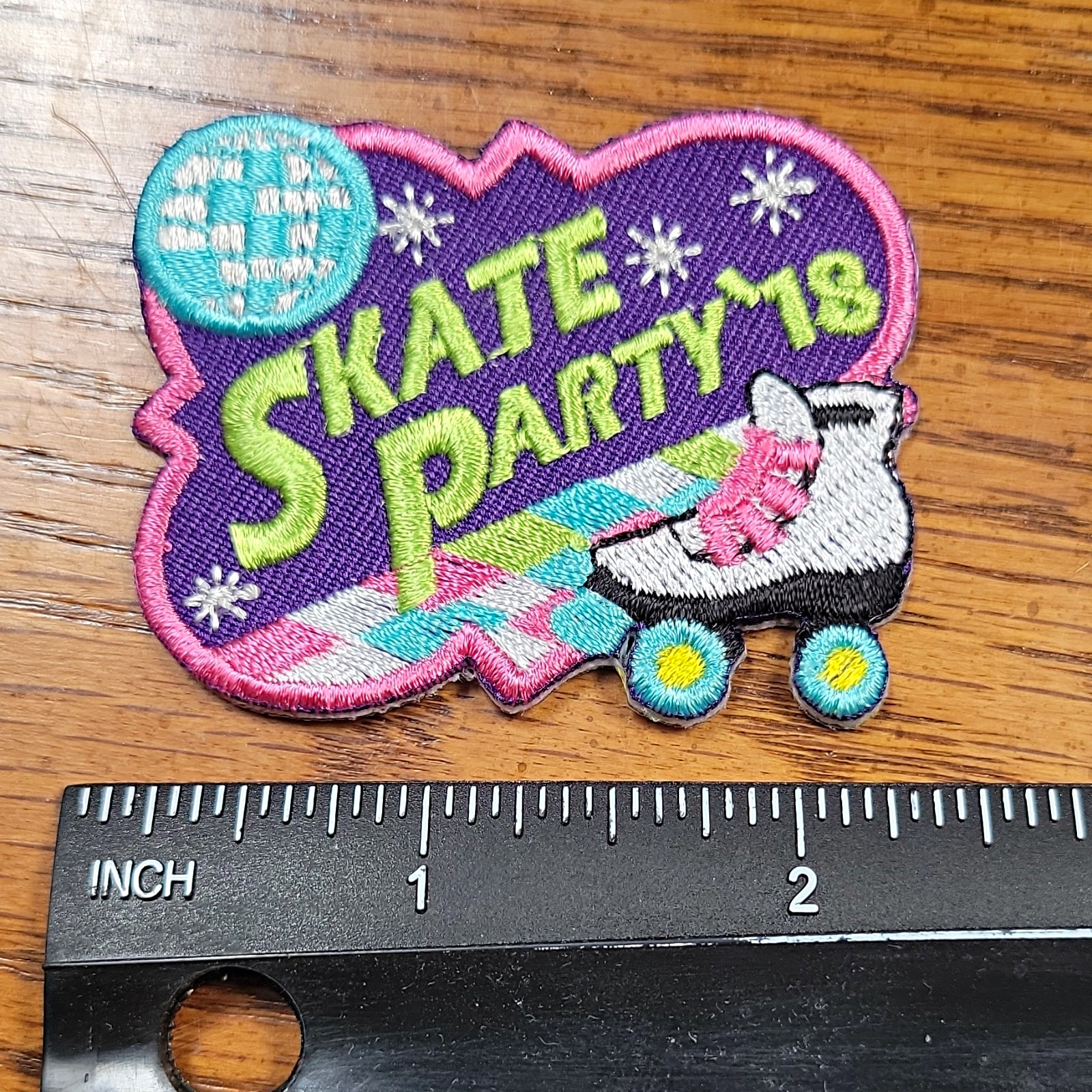 Skate Party 18 Roller Skate Embroidered Sew-On Patch Sports Bag Jacket Jeans