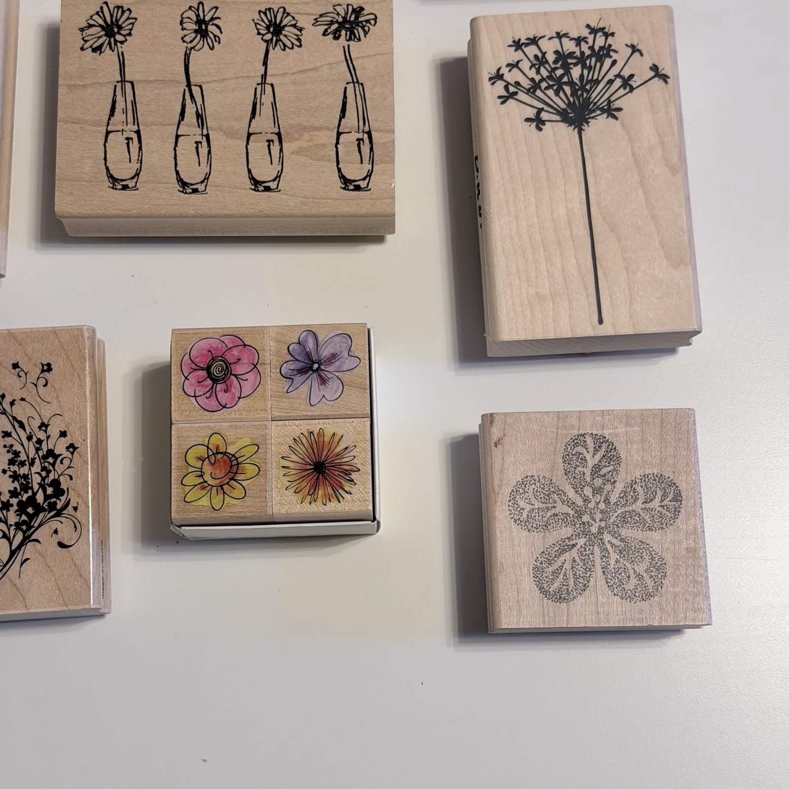 Large Rubber Stamp Lot Floral Botanical Craft Scrapbook Card Making Mixed Set 12