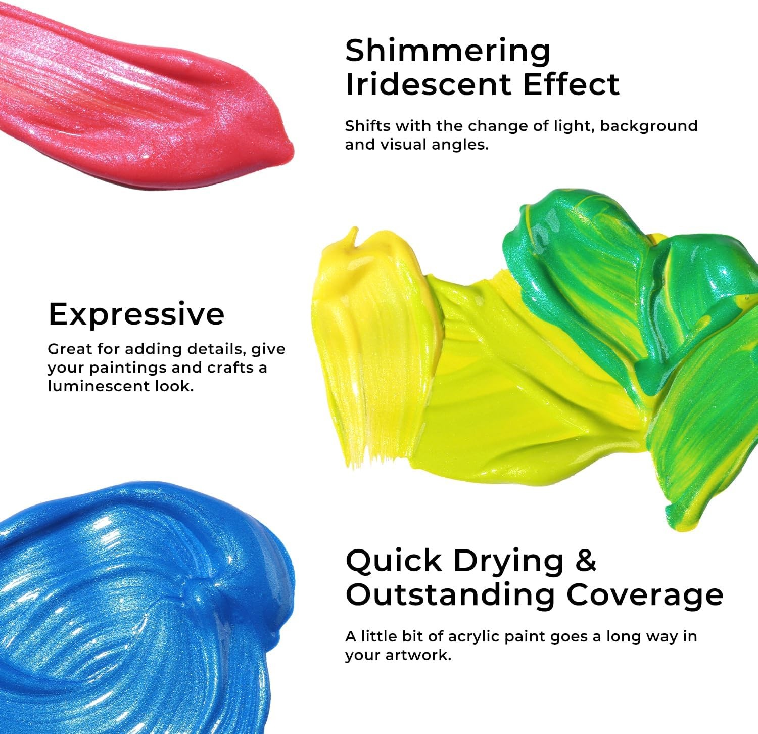 ARTME Iridescent Acrylic Paint Set 20 Colors 60ml