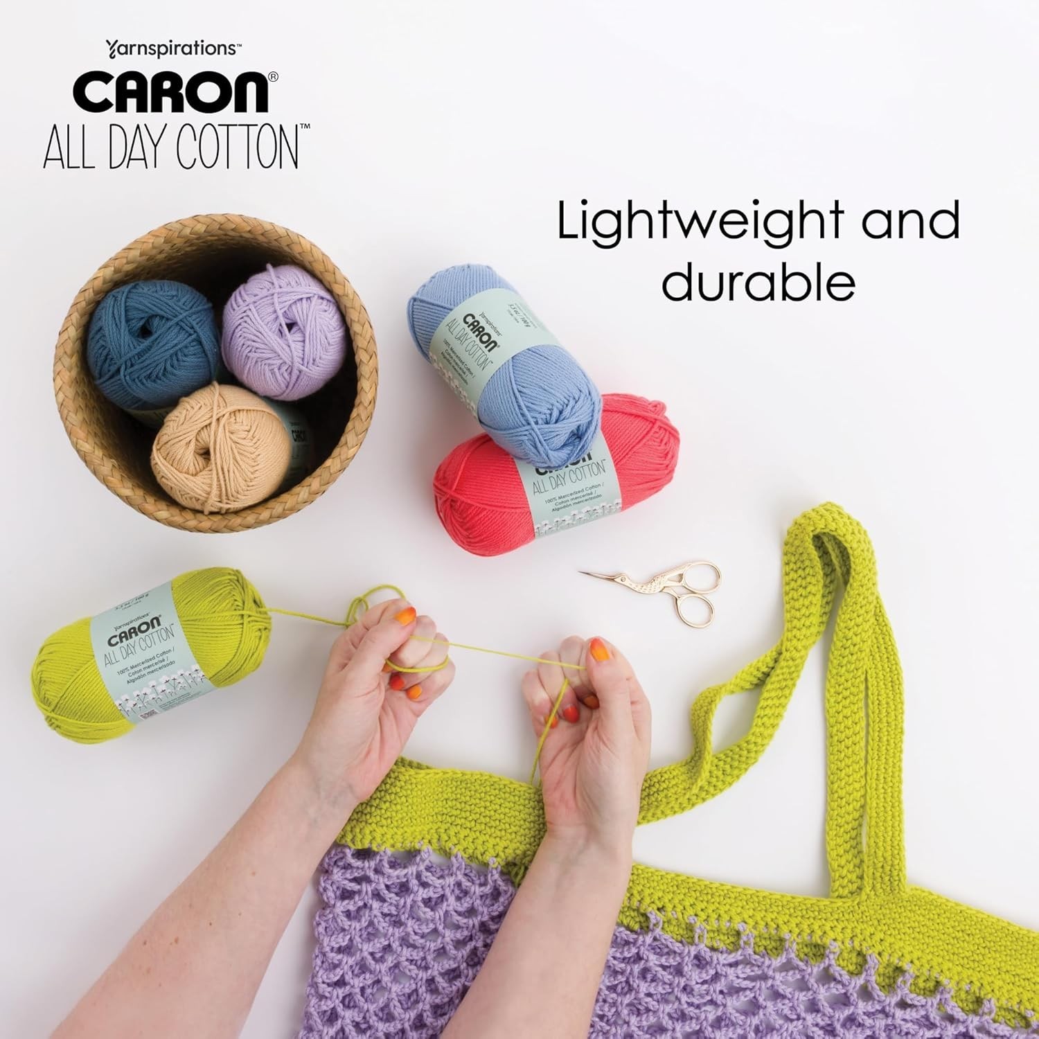 All Day Cotton – 3 Pack of 173 Yards/3.52 oz Cream 100% Mercerized Cotton Yarn