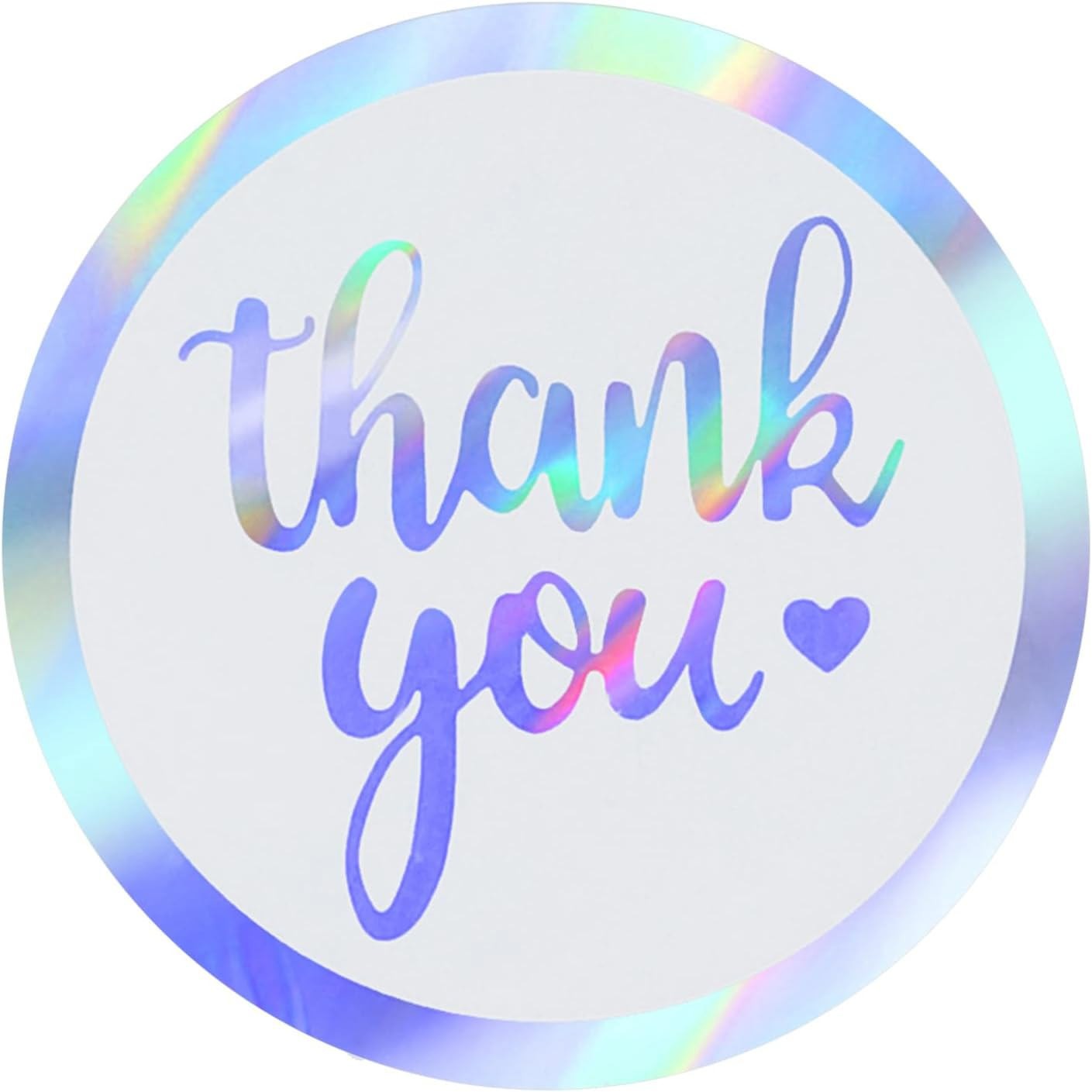 1000PC 1.5″ Thank You Stickers Laser Holographic Thank You Self-Adhesive Sticker