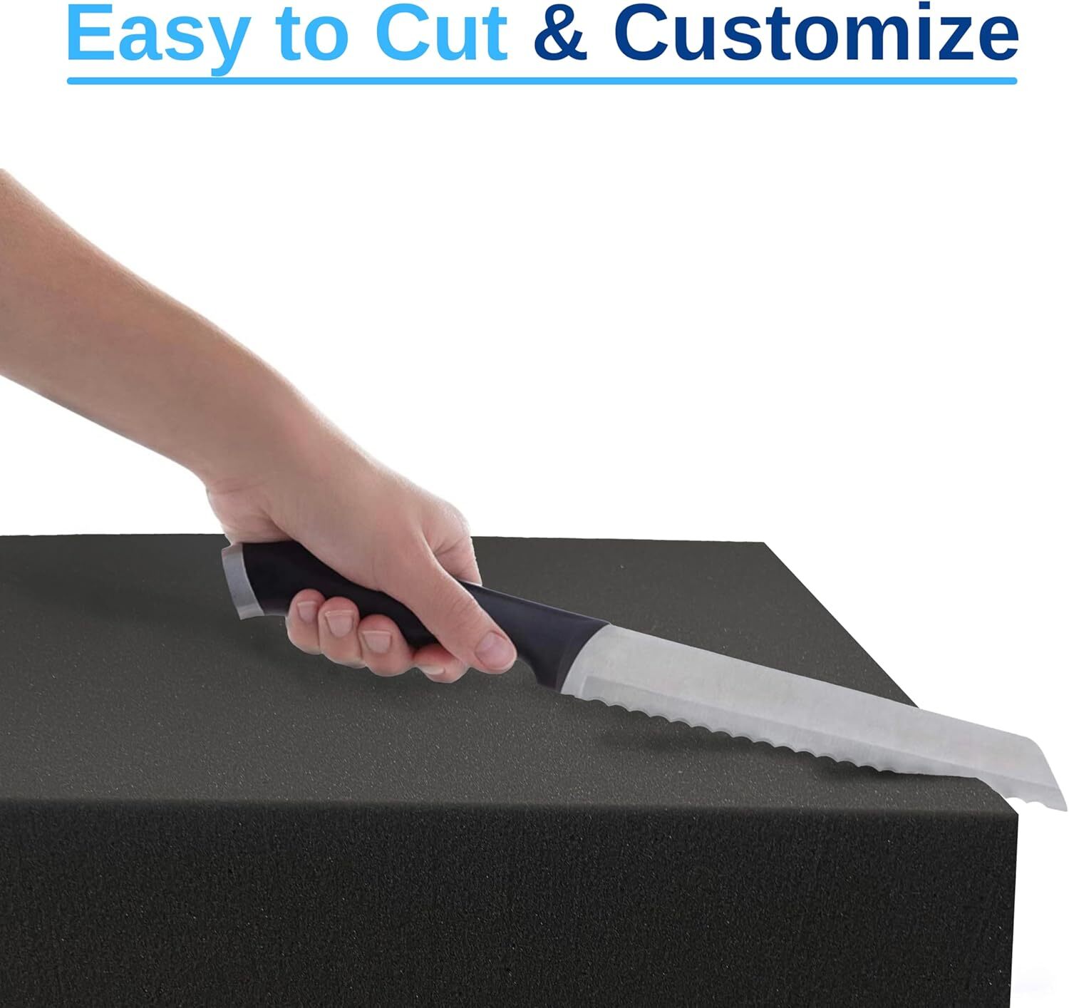FoamRush 24″ x 36″ Charcoal High Density Upholstery Foam Cushion Medium Firm USA