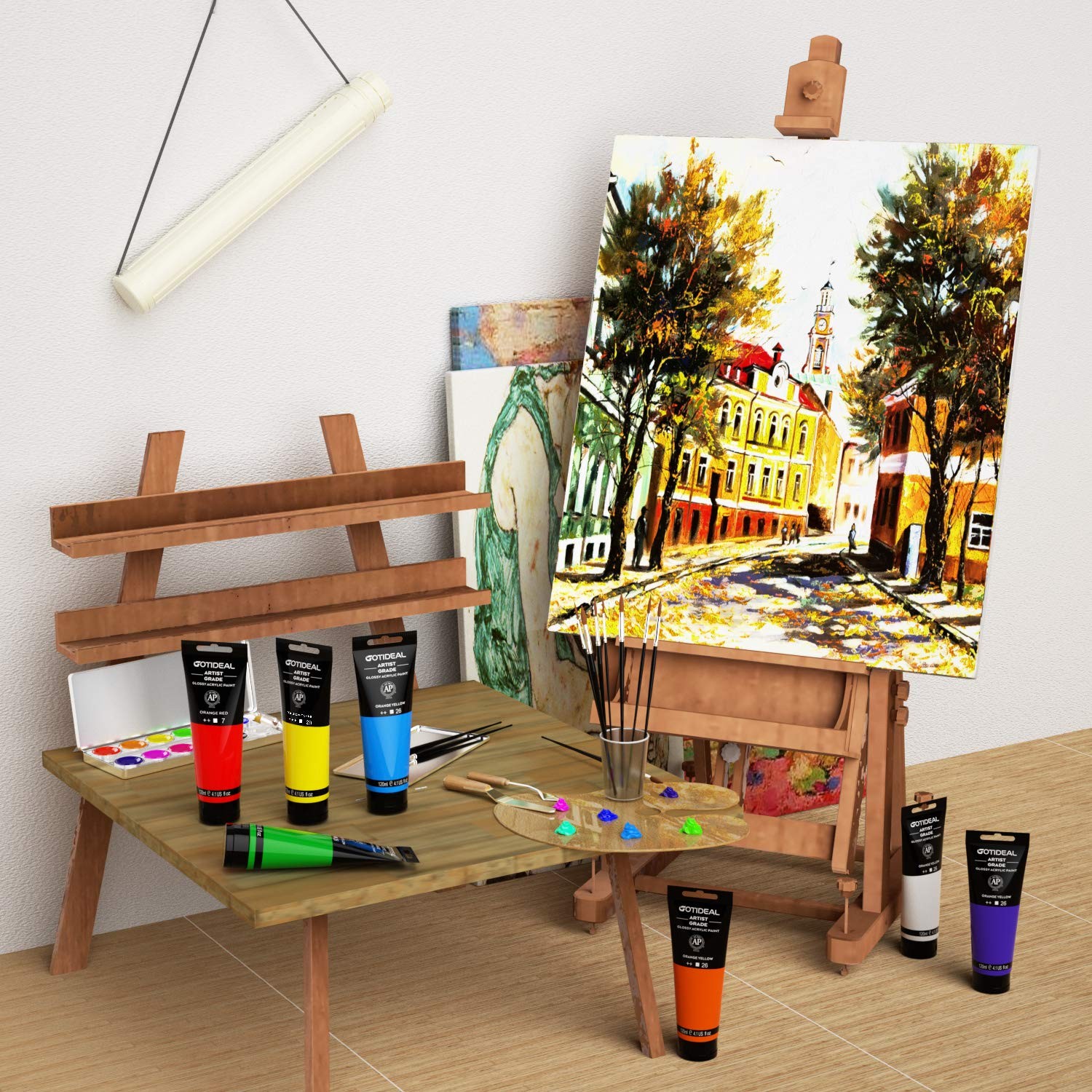 GOTIDEAL Acrylic Paint Metallic Gold 24K 4.1 Fl Oz (Pack of 1),