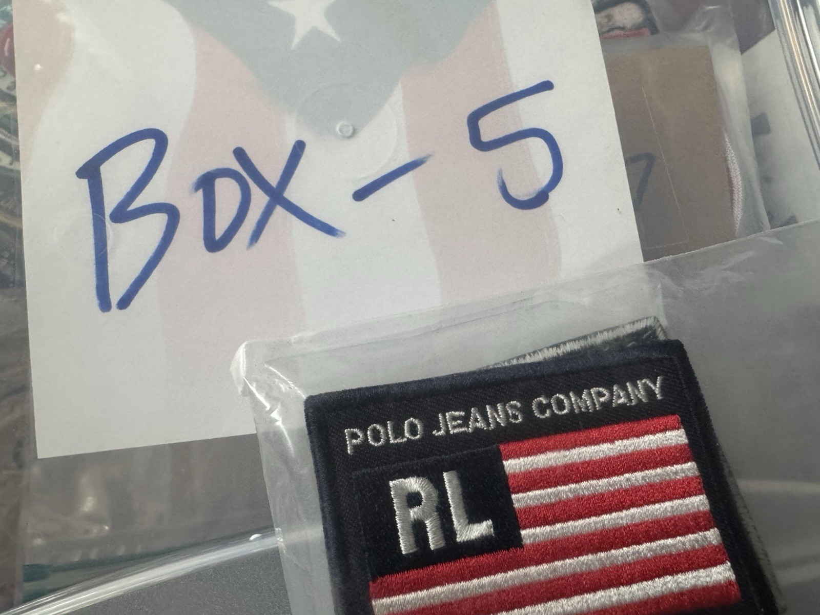 Ralph Lauren Polo Jeans Company Embroidered Flag Patch Mint New Old Stock RL