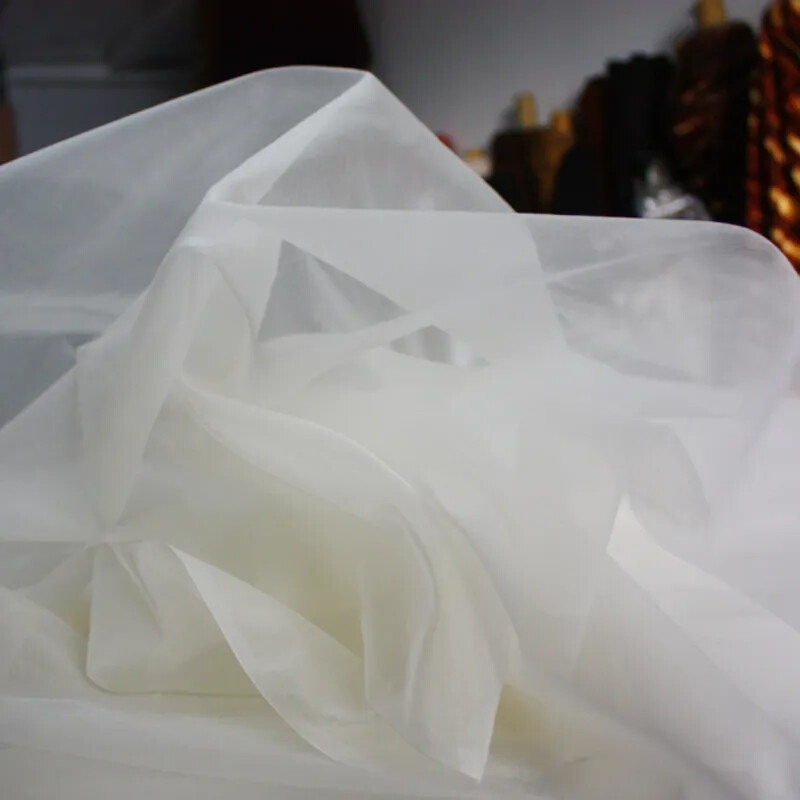 Solid Color Pure Silk Organza 45” By Yards Silk Gauze Fabric Wedding Crafts DIY