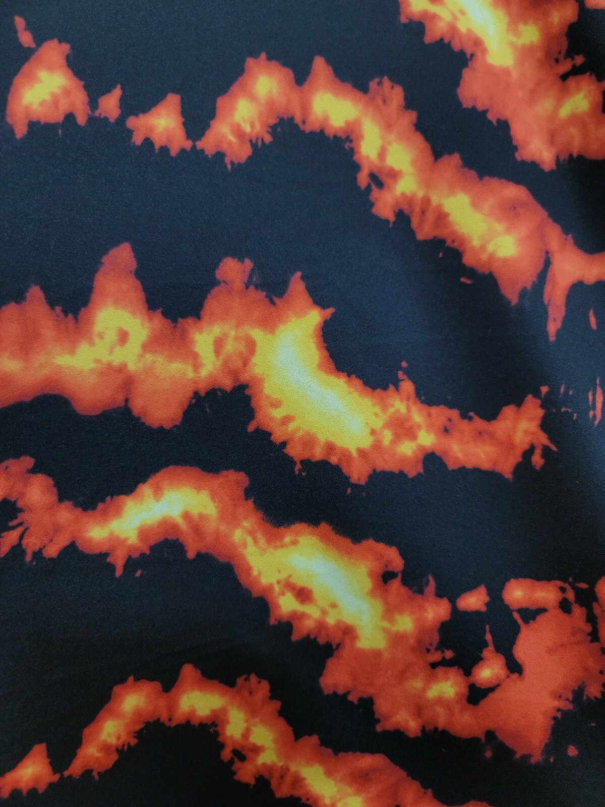 Fire Red And Yellow Spandex Fabric By The Yard Flames Print Stretch Fabric