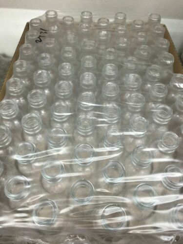 288 1 OZ 30ML CLEAR BOSTON ROUND GLASS BOTTLES WITH CLOSED CONED CAPS