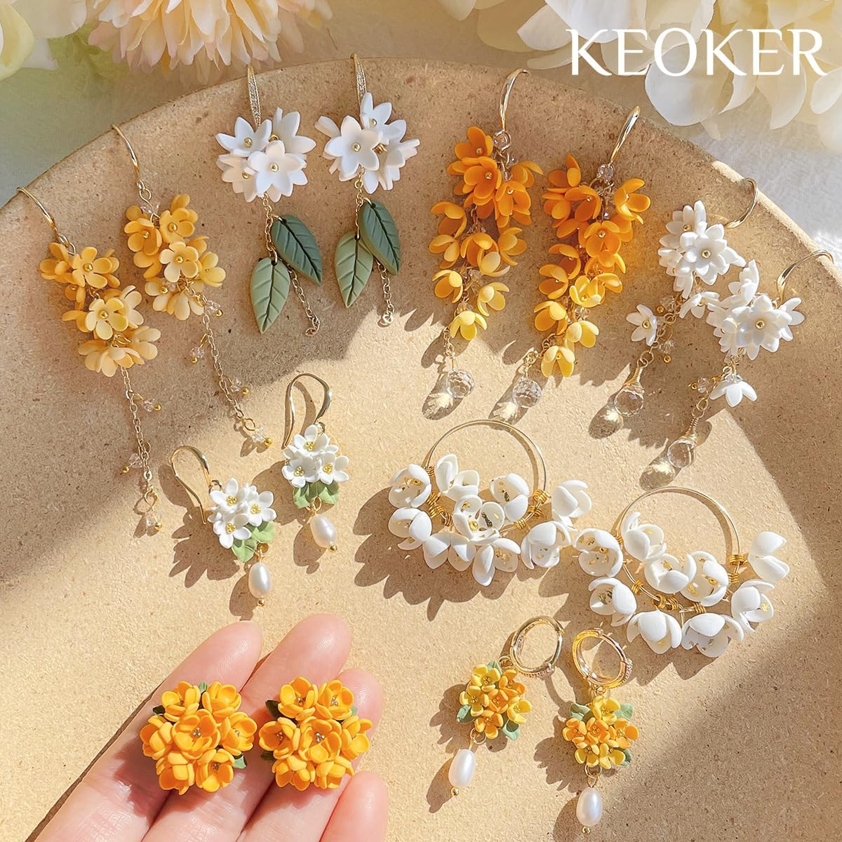 Spring Polymer Clay Cutters Set – 12 Flower Shapes for Earring Making