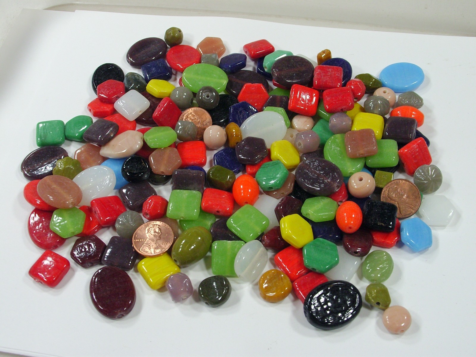 2 Pounds Assorted Shapes and Sizes India Handmade Multicolor Glass Beads (A-9) ⭐