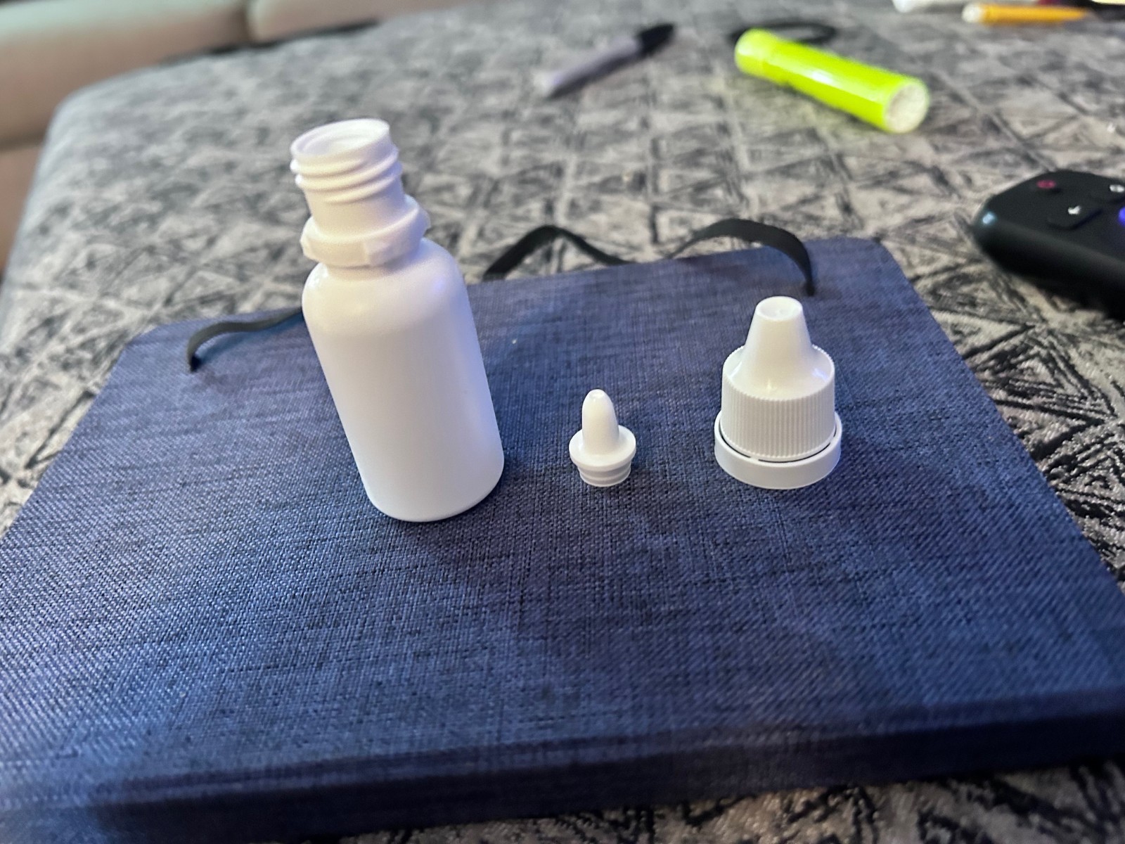 50- White 20ml Plastic Bottle with Dropper Tip and Fresh Seal Cap.