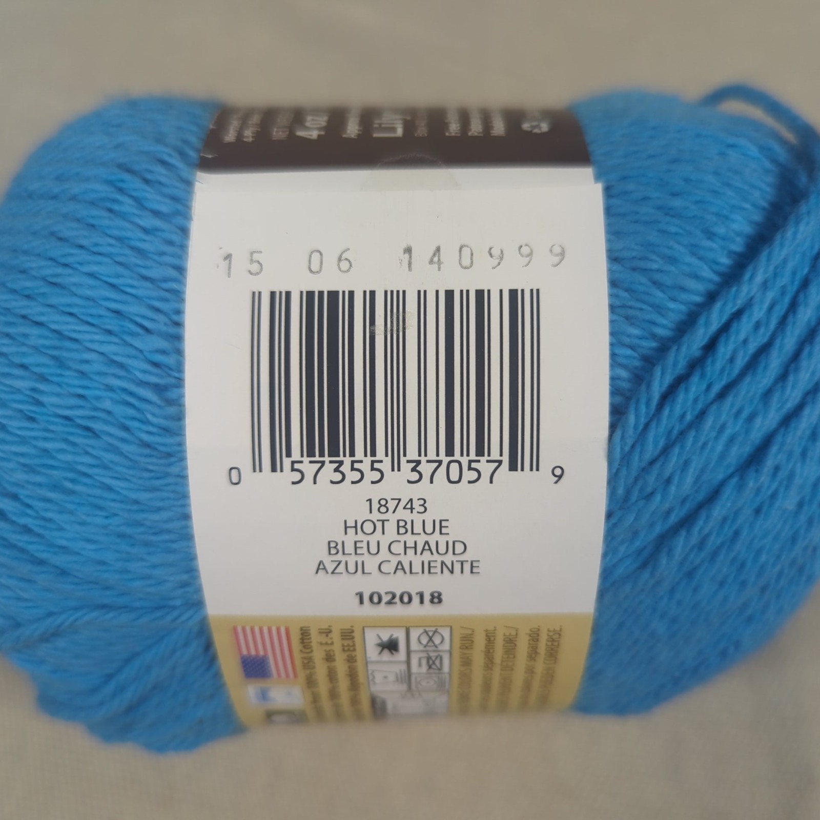 Lily Sugar ‘n Cream Cotton Yarn Blue/Green Mixed Lot 5 skein 4-ply Crochet Craft