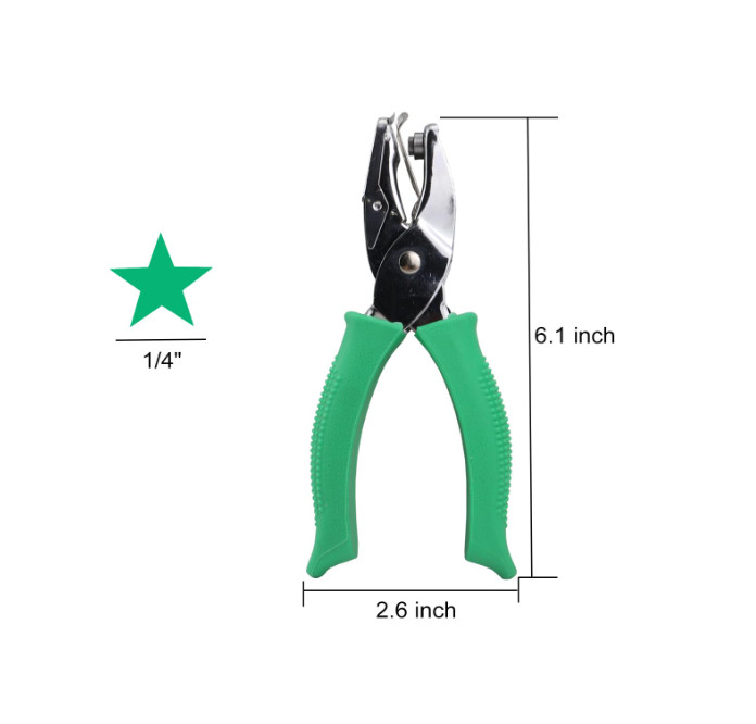 1/4 Inch Star Shaped Hole Puncher, Handheld Single Hole Paper Punch, One Hole Pa