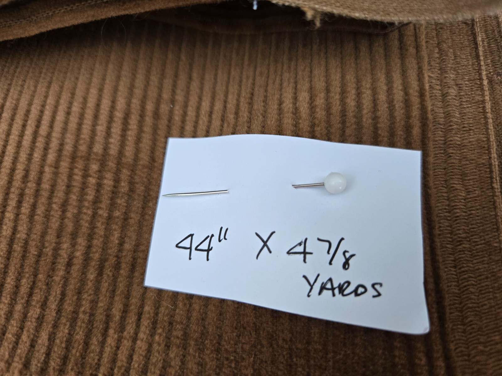Vintage Golden Brown Wide Wale (8 Wale) Corduroy Fabric – 2 piece lot – NOS