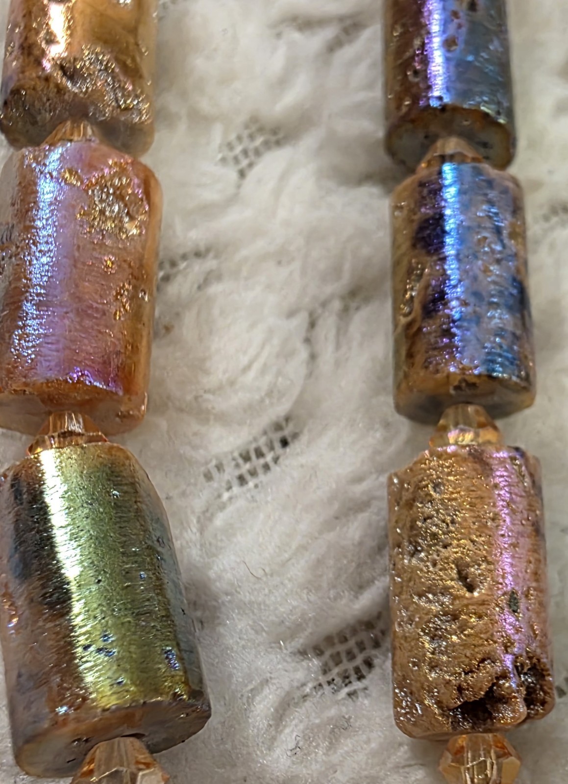 Jewelry Making Beads HUGE NEW LOT 5 Strands Shimmering Agate Tubes Color Gallery