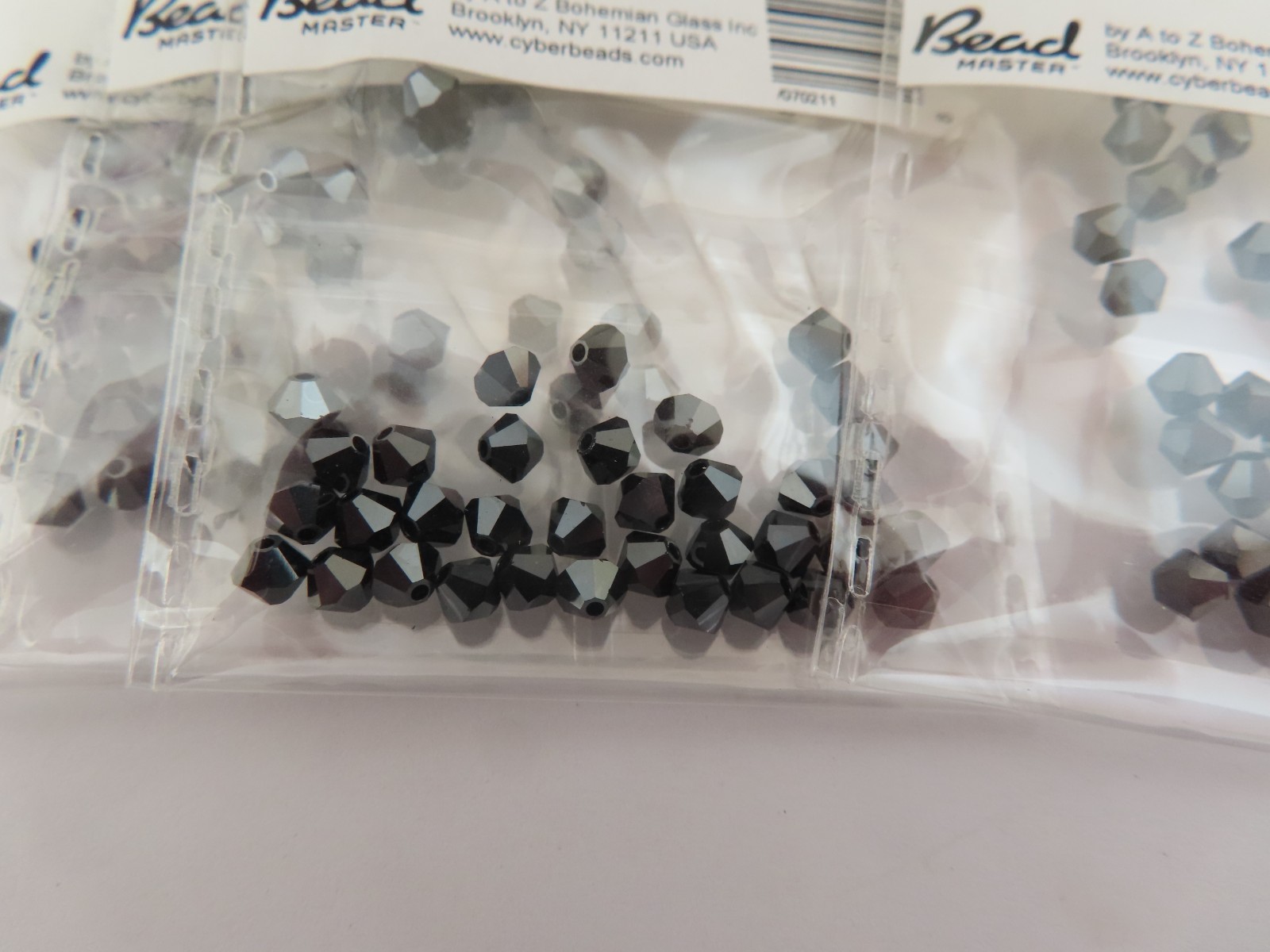 36 Swarovski Bicone Beads in 4mm Jet Hematite 2x
