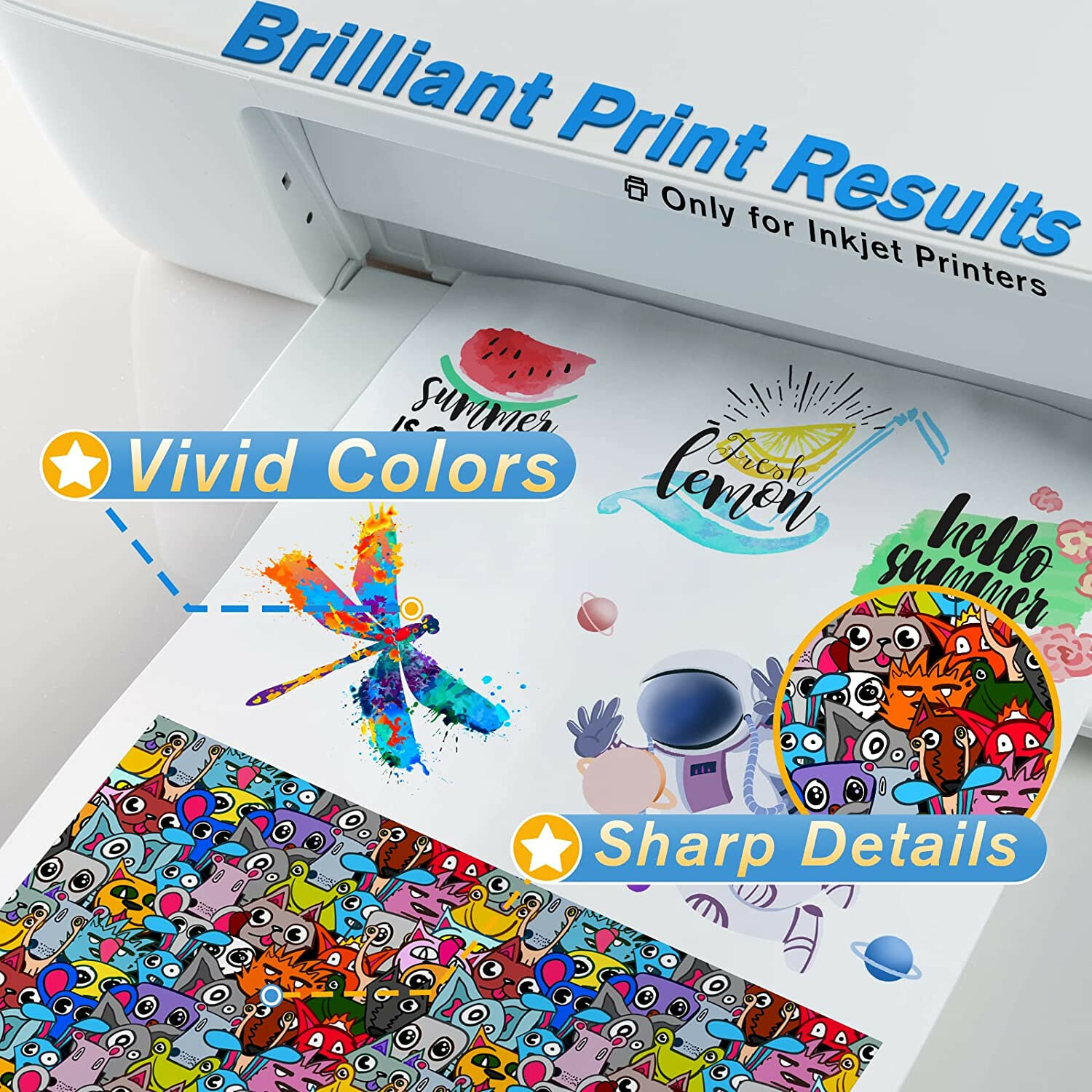 Koala Waterslide Decal Paper Inkjet White 25 Sheets Water Slide Transfer Paper