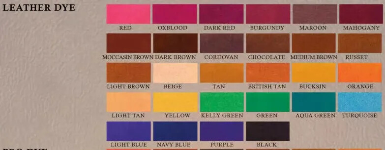 Fiebing’s Leather Dye w/ Applicator – 17 COLORS – Pic – A – Color – 4 OZ NEW