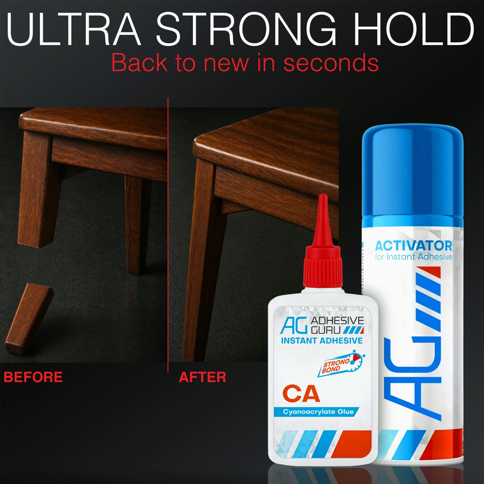 Adhesive Guru CA Glue Accelerator Spray (2 x 3.5 fl oz) Aerosol Activator for Su